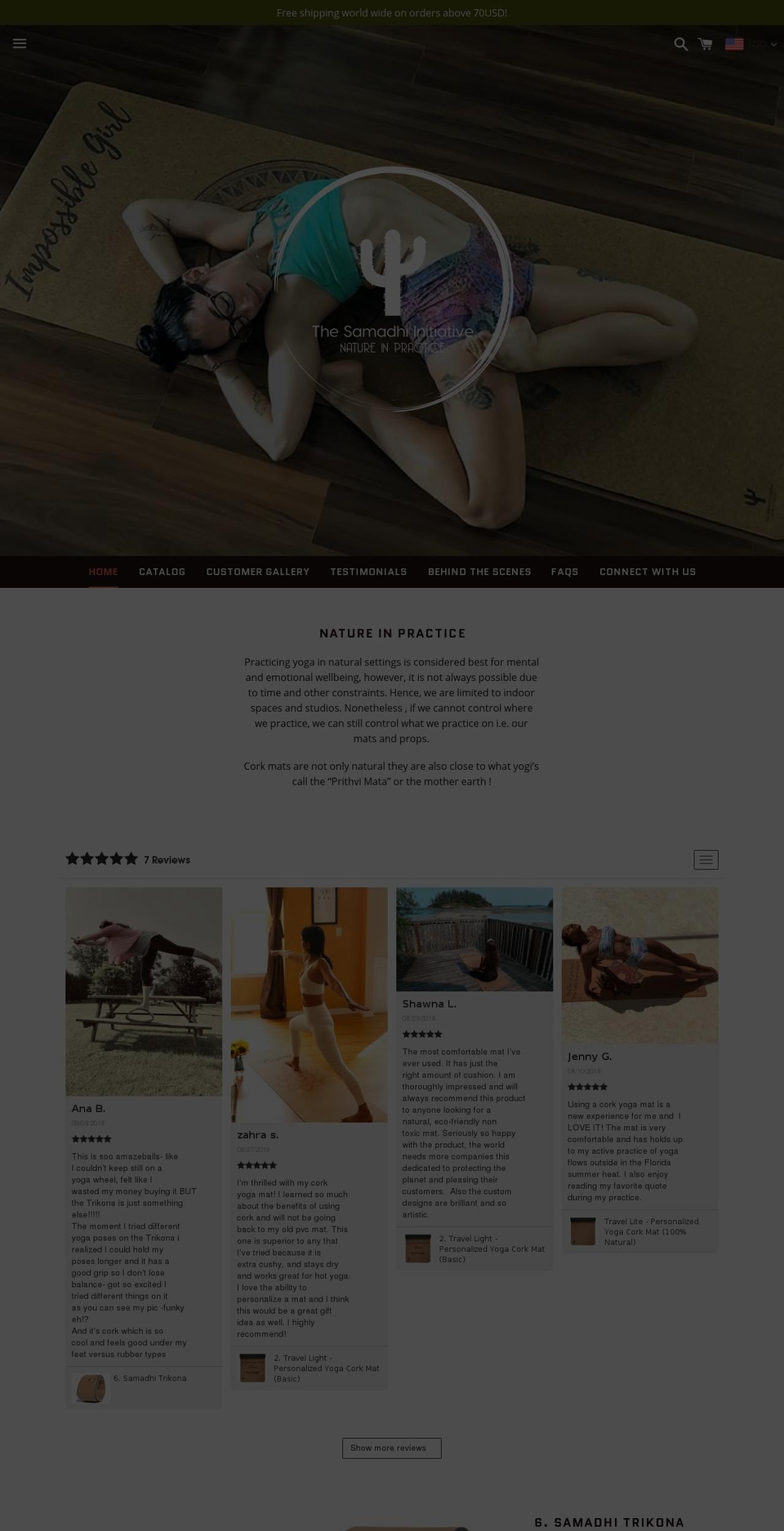 thesamadhiinitiative.com — Shopify storefront screenshot