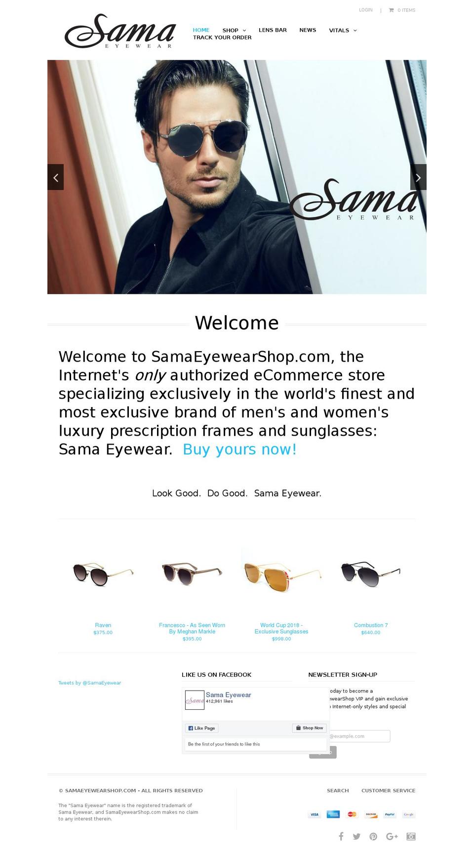 thesamashop.com shopify website screenshot