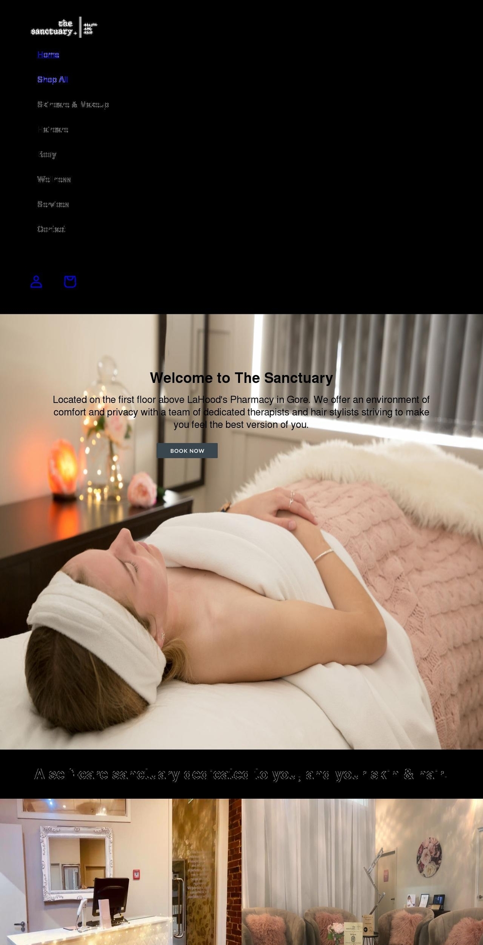 thesanctuaryspa.co.nz shopify website screenshot