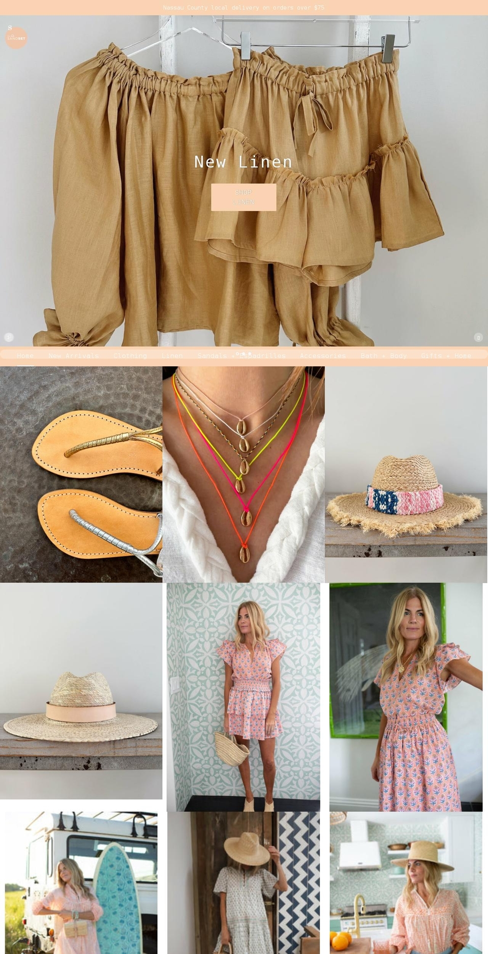 thesandset.com shopify website screenshot