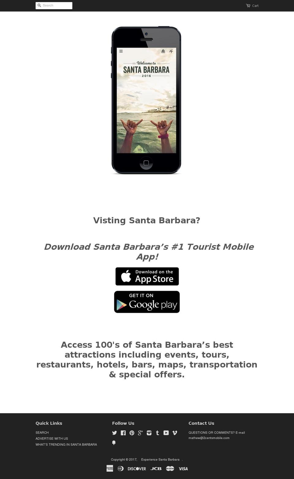 thesantabarbaraapp.com shopify website screenshot