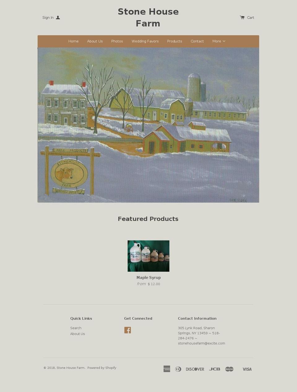 thesaphouseatstonehousefarm.com — Shopify storefront screenshot