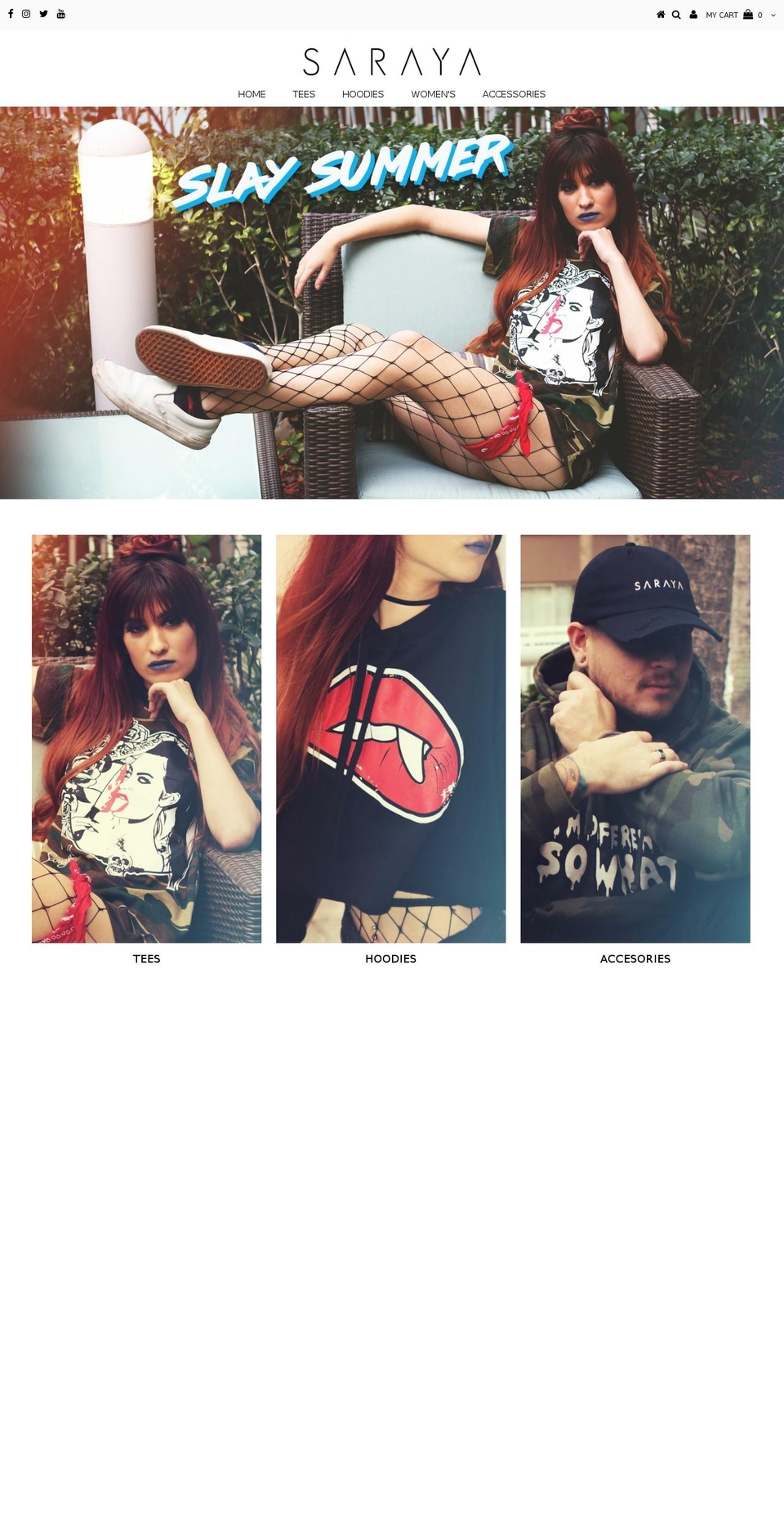 thesarayastore.com shopify website screenshot