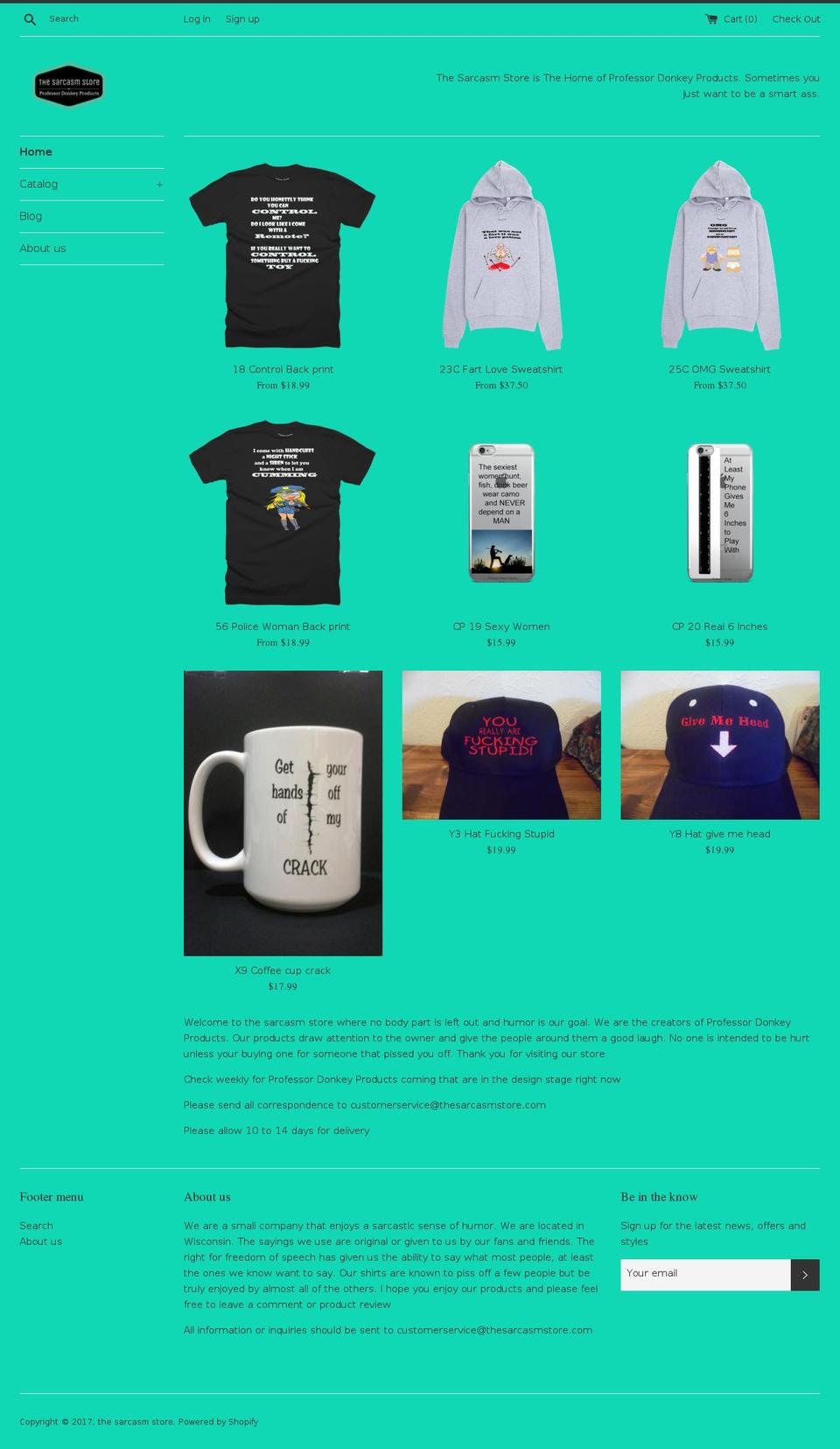 thesarcasmstore.com shopify website screenshot