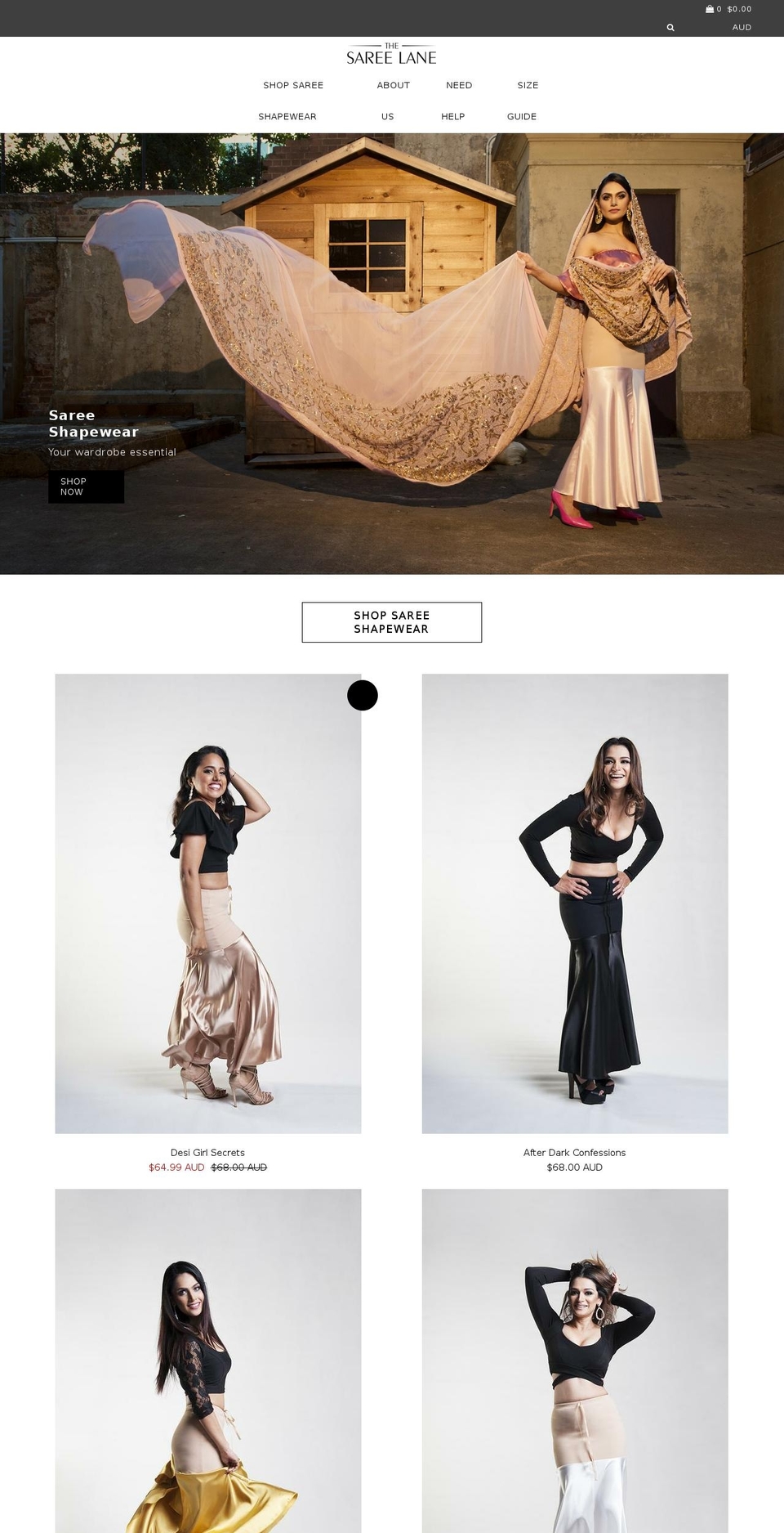 thesareelane.com shopify website screenshot