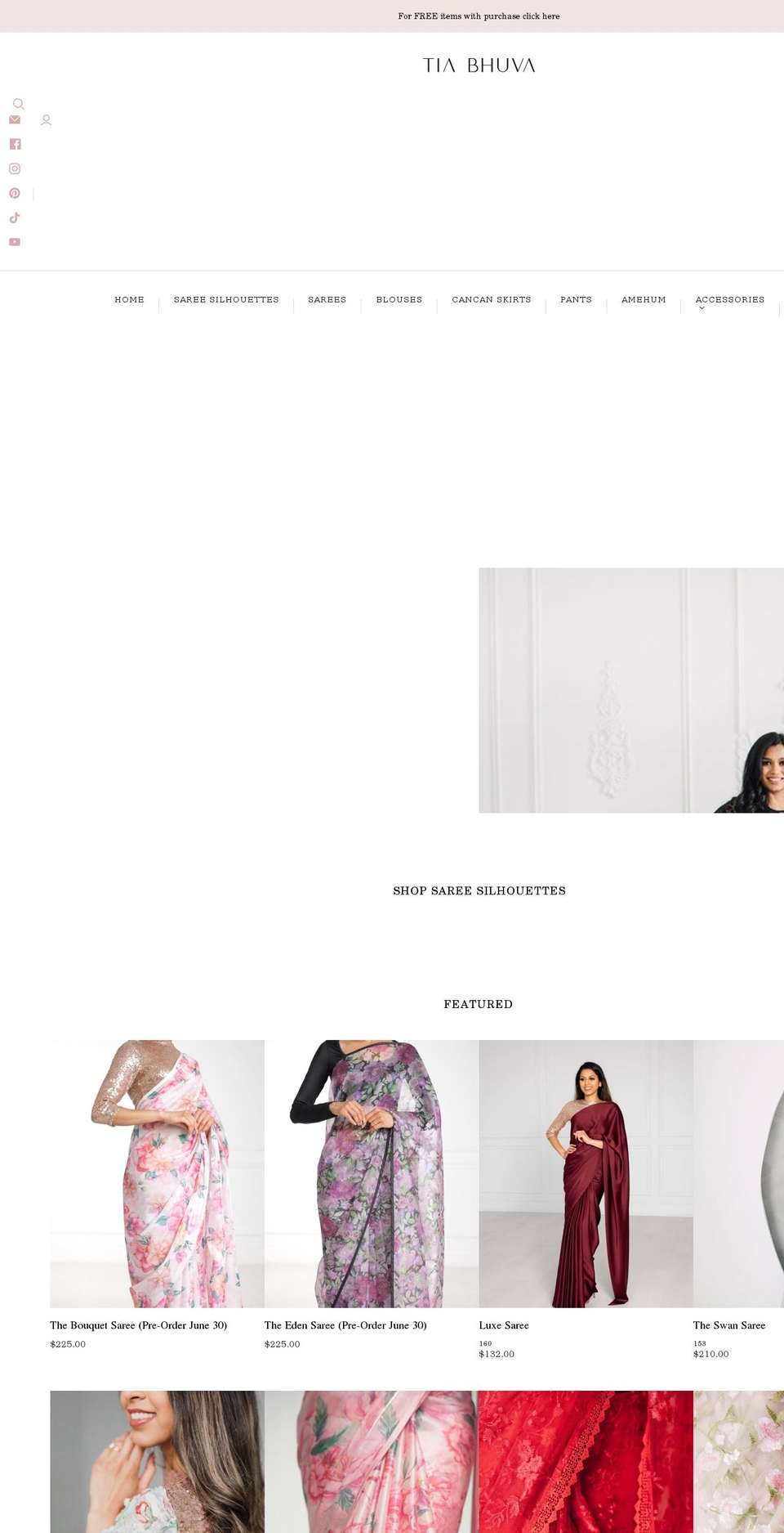 thesarisilhouette.com — Shopify storefront screenshot