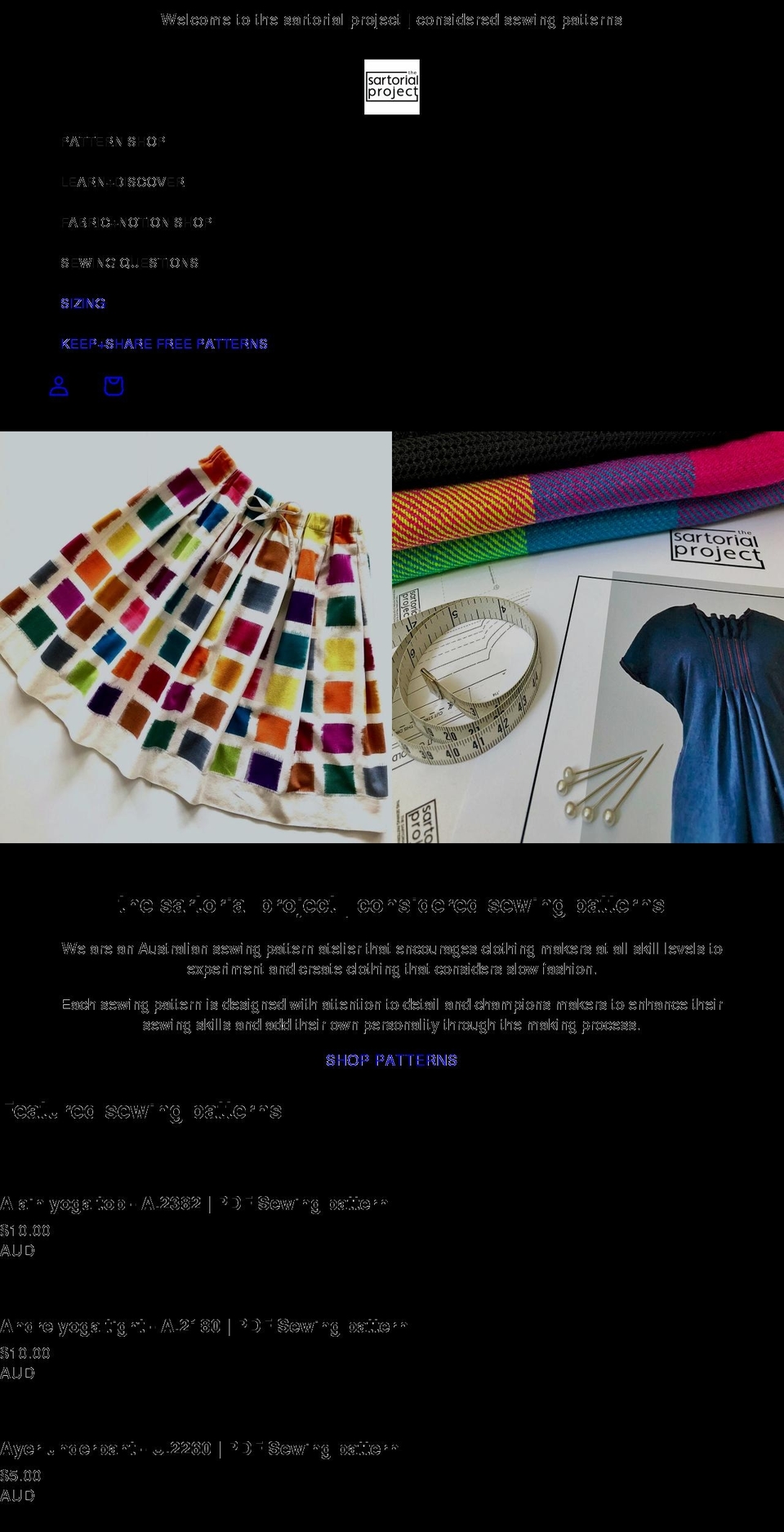 thesartorialproject.com shopify website screenshot