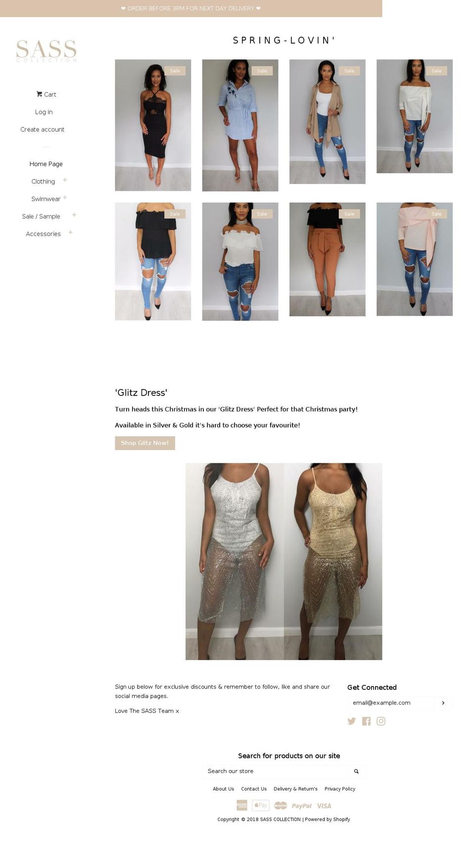 thesasscollection.com — Shopify storefront screenshot