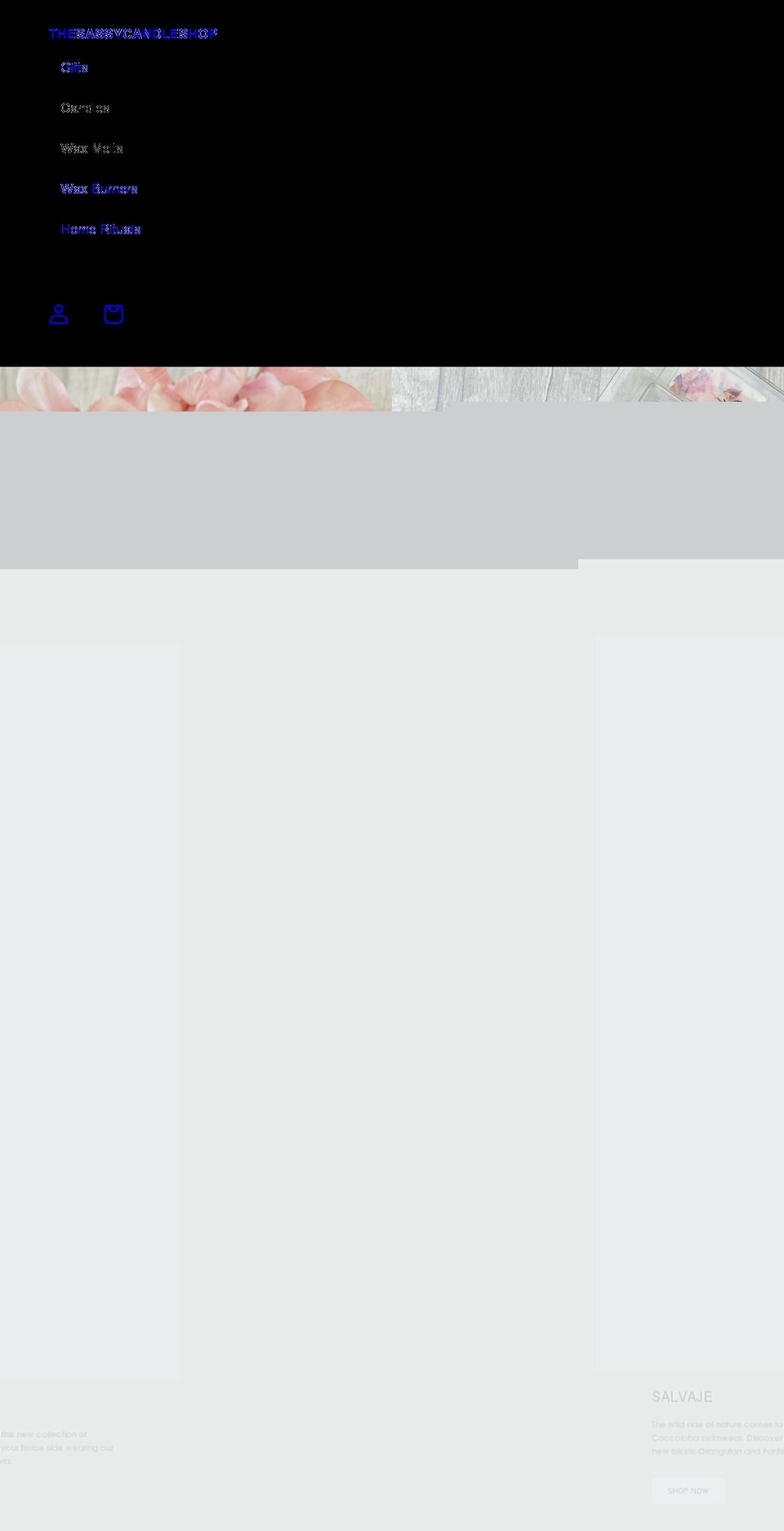 thesassycandleshop.com shopify website screenshot