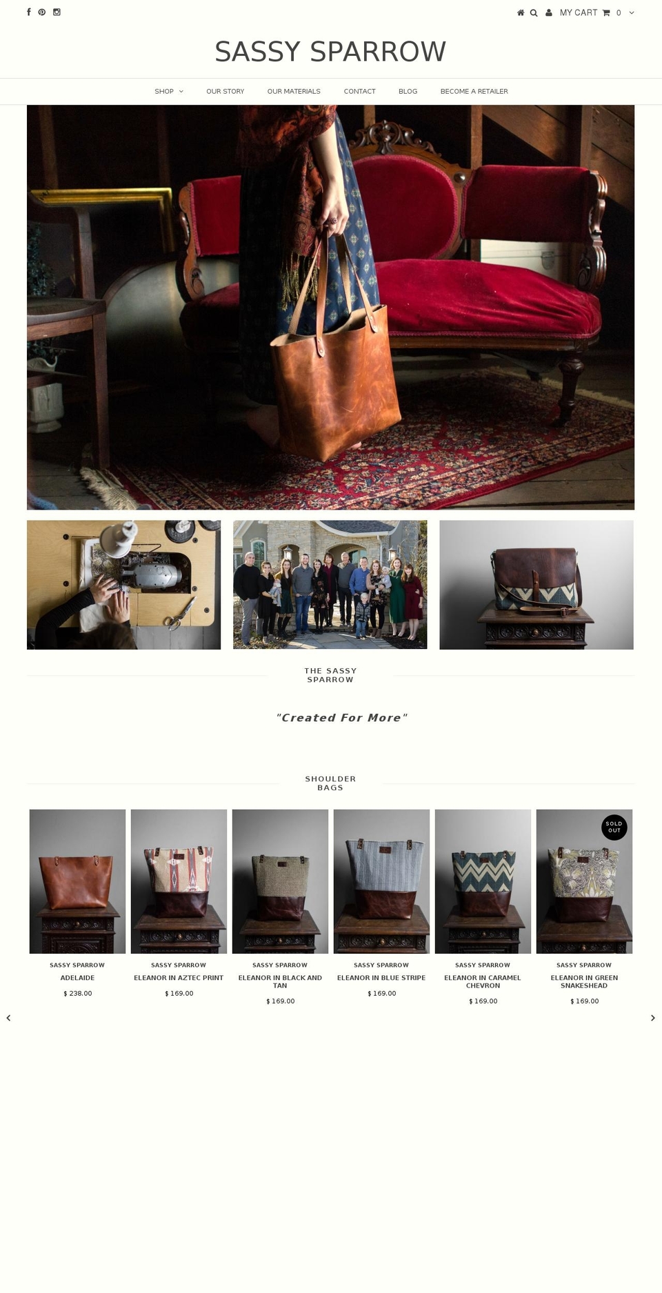 thesassysparrow.com shopify website screenshot