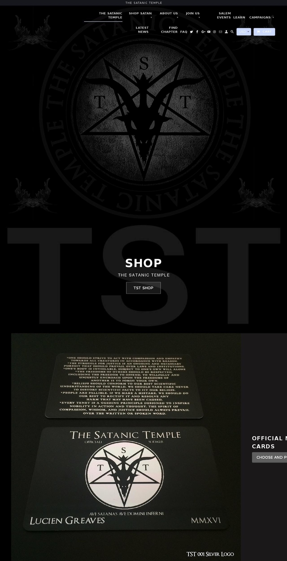 thesatanictempleatlanta.com — Shopify storefront screenshot