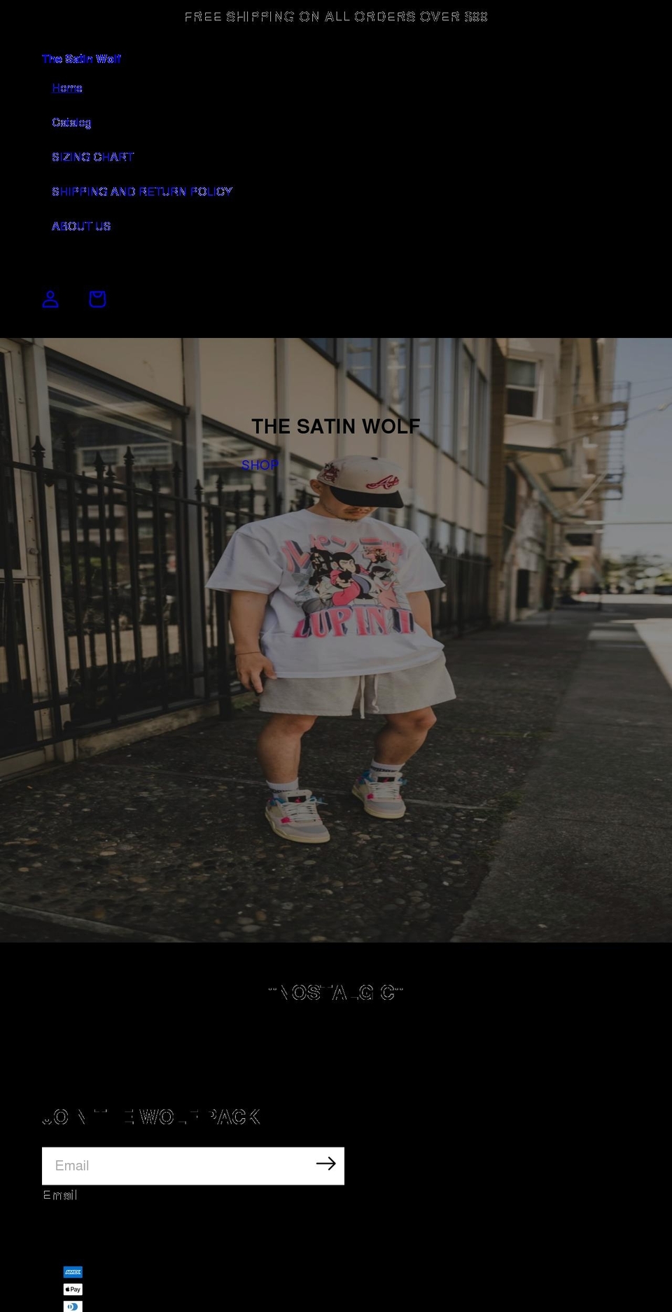 thesatinwolf.com shopify website screenshot