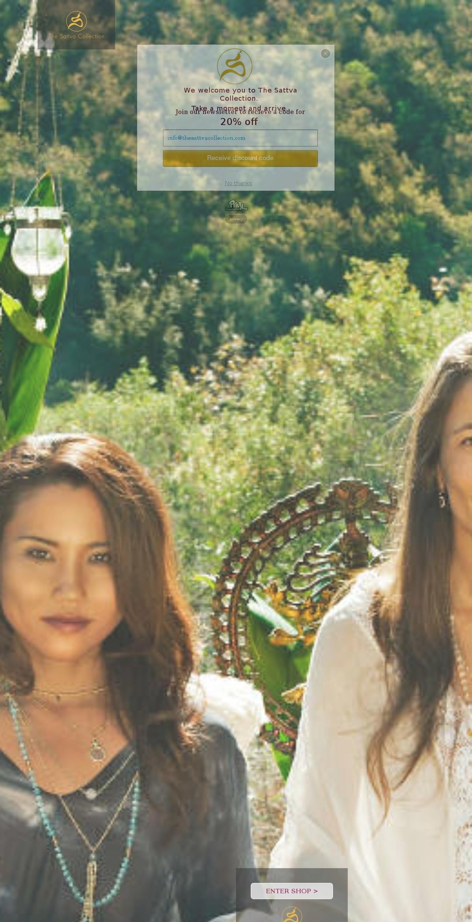 thesattvacollection.com shopify website screenshot