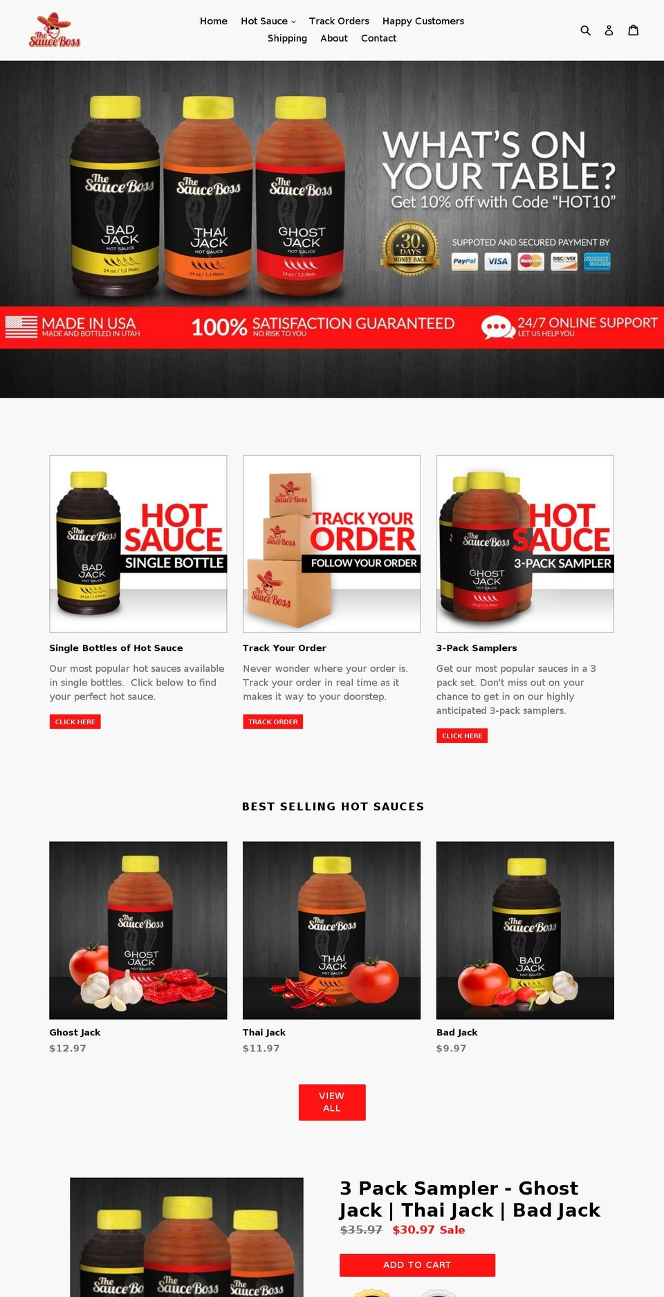thesauceboss.com shopify website screenshot