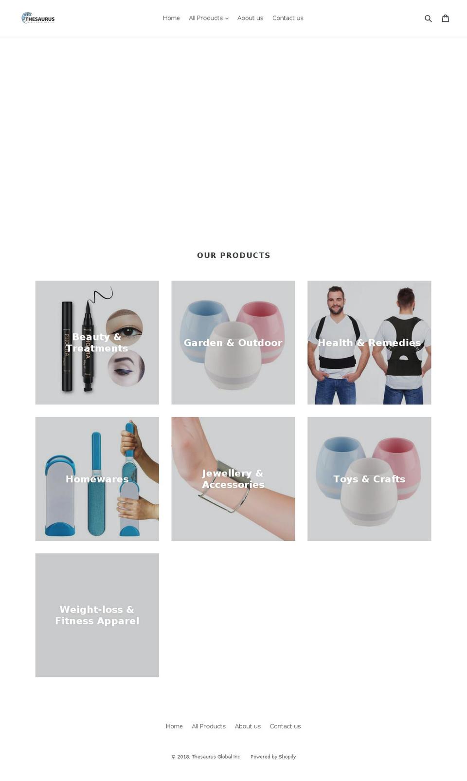 thesaurusglobalinc.com — Shopify storefront screenshot