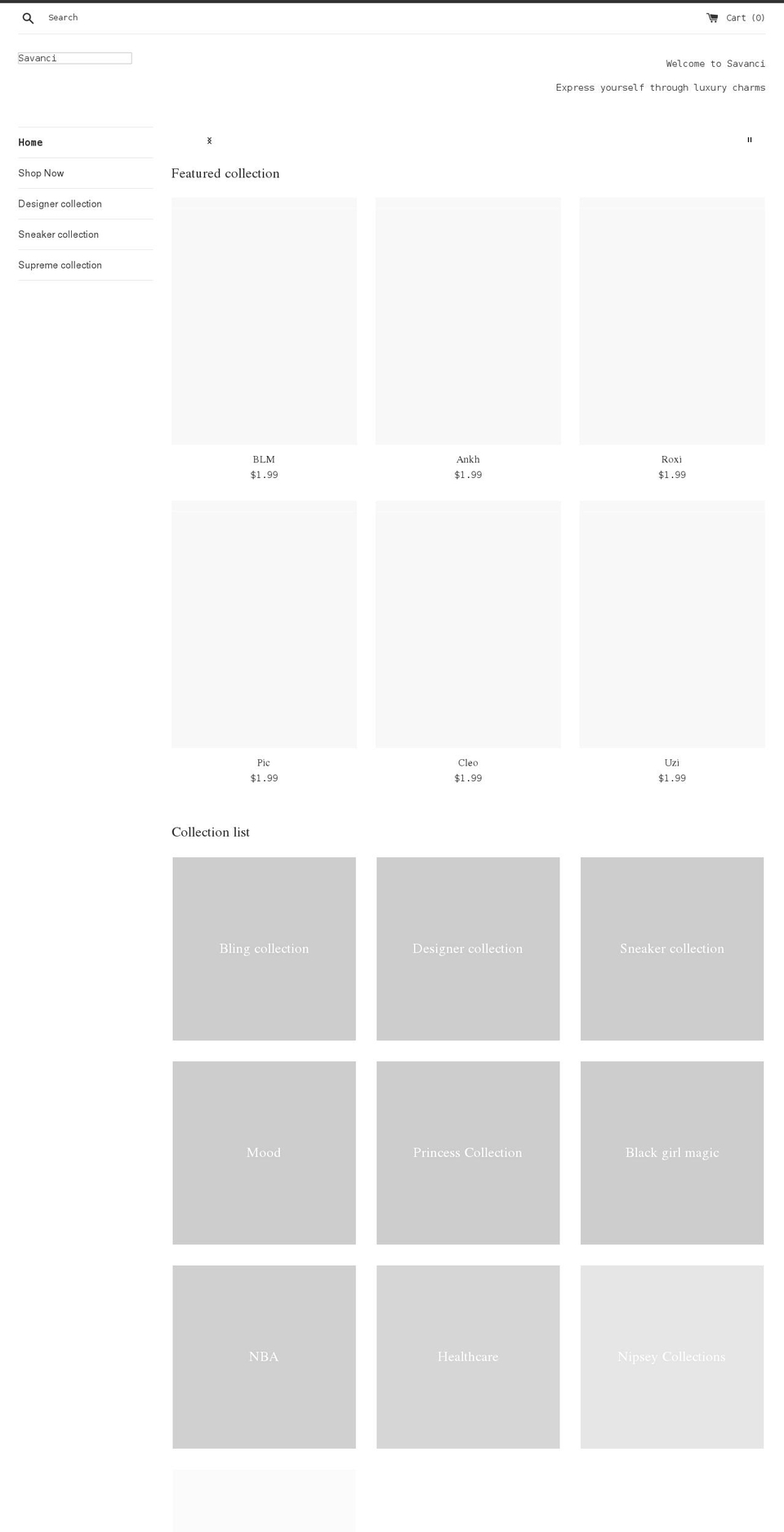 thesavanci.com shopify website screenshot