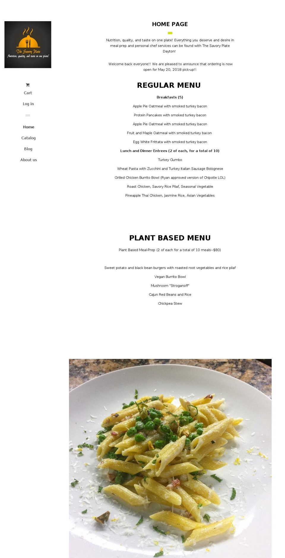 thesavoryplatedayton.com shopify website screenshot