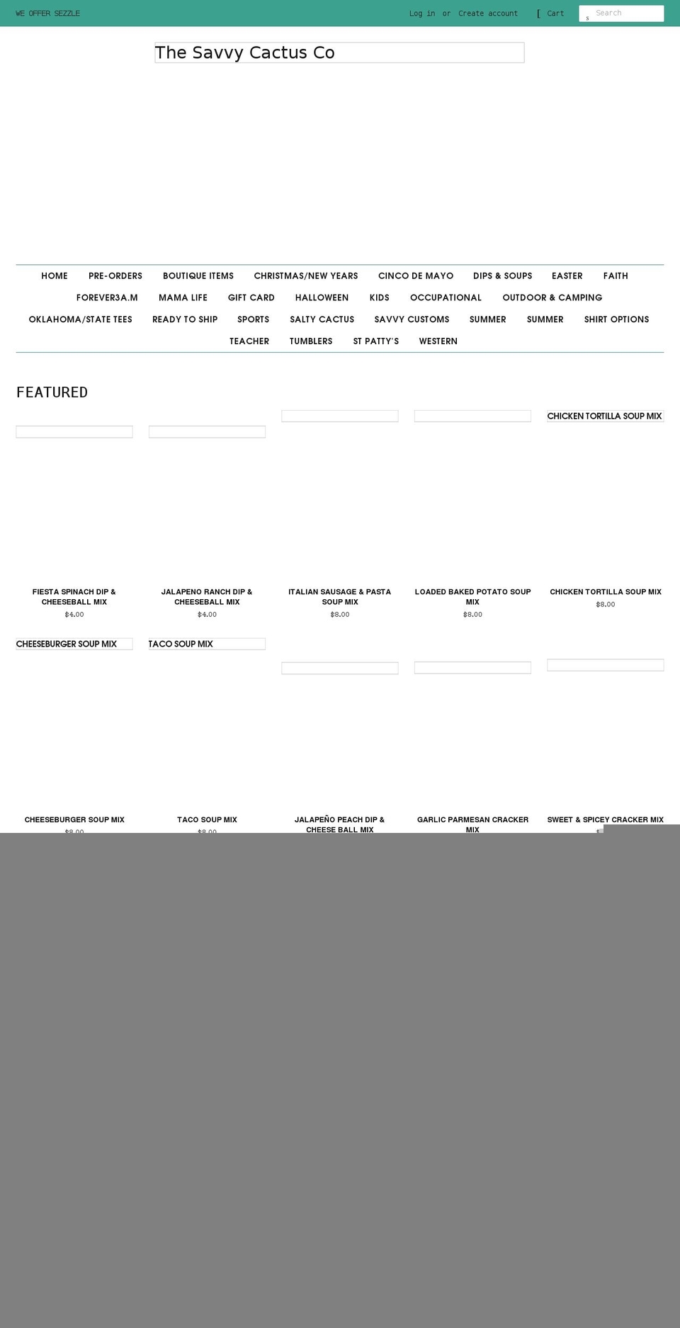 thesavvycactus.com shopify website screenshot