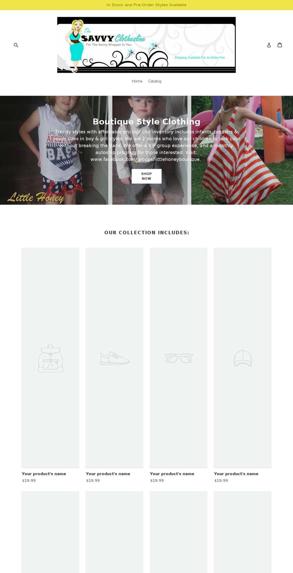 thesavvyclothesline.com — Shopify storefront screenshot