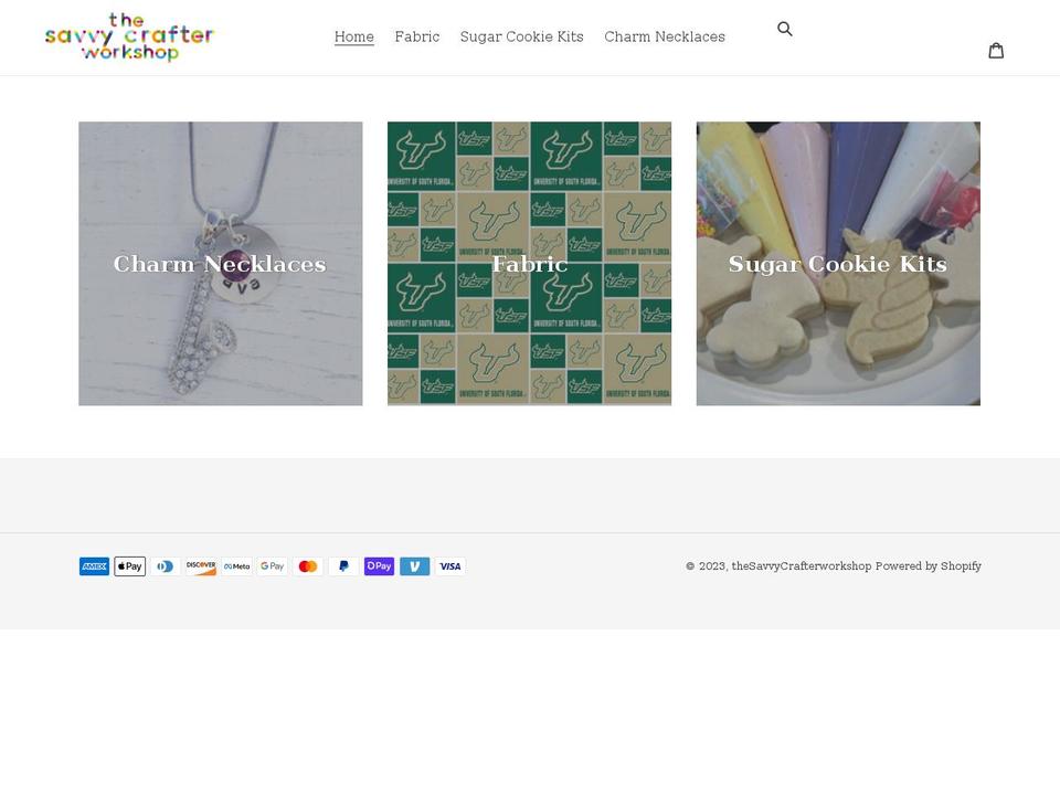 thesavvycrafterworkshop.com shopify website screenshot