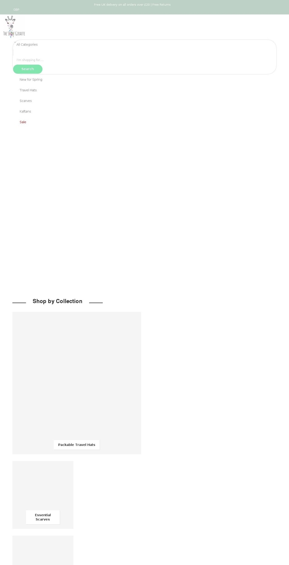thescarfgiraffe.com shopify website screenshot