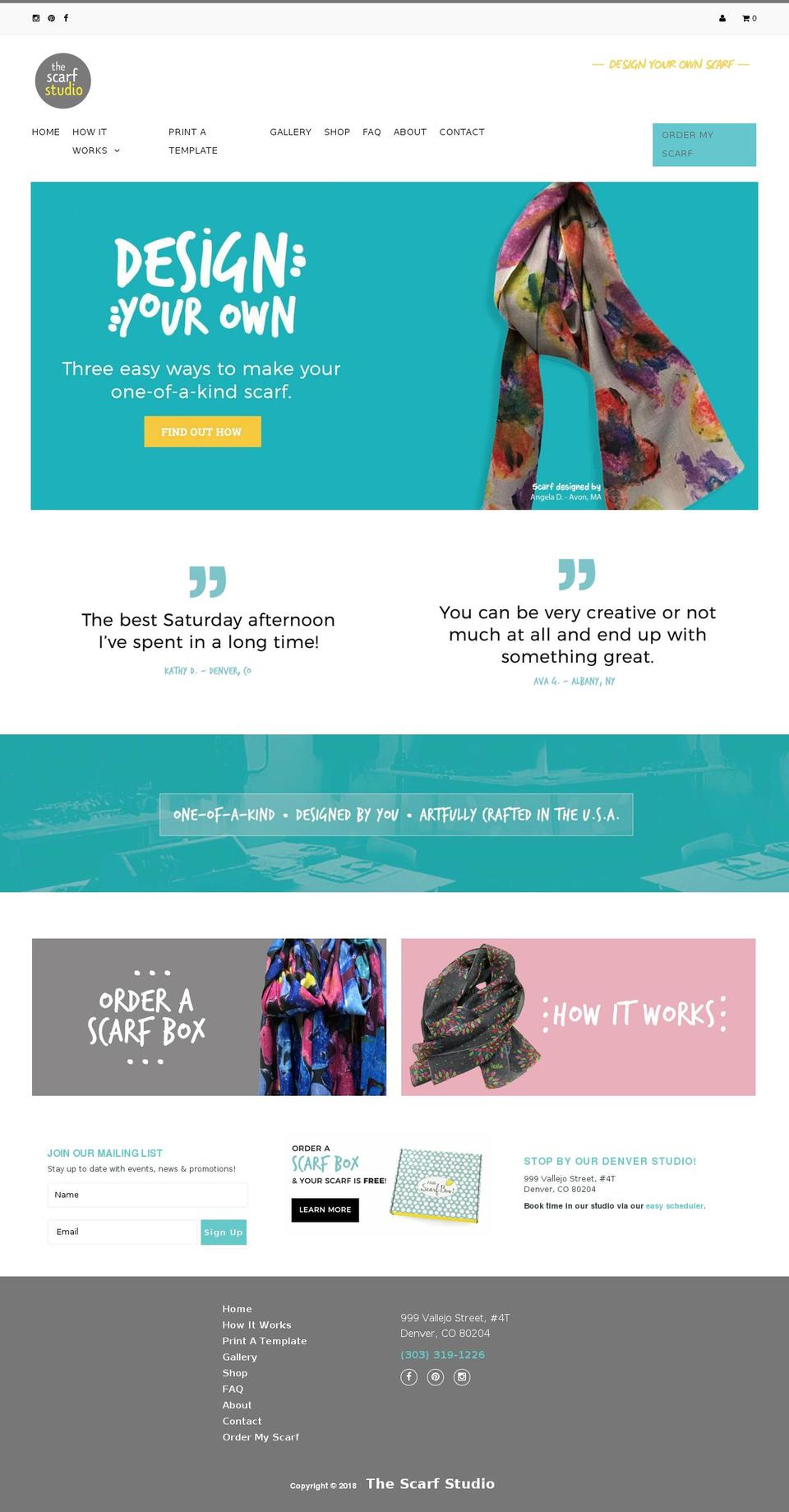 thescarfstudio.com shopify website screenshot