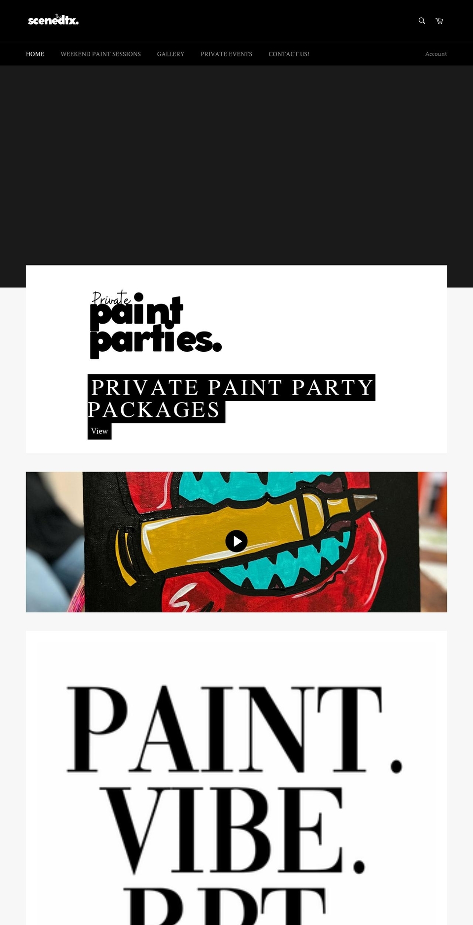 thescenedtx.com shopify website screenshot