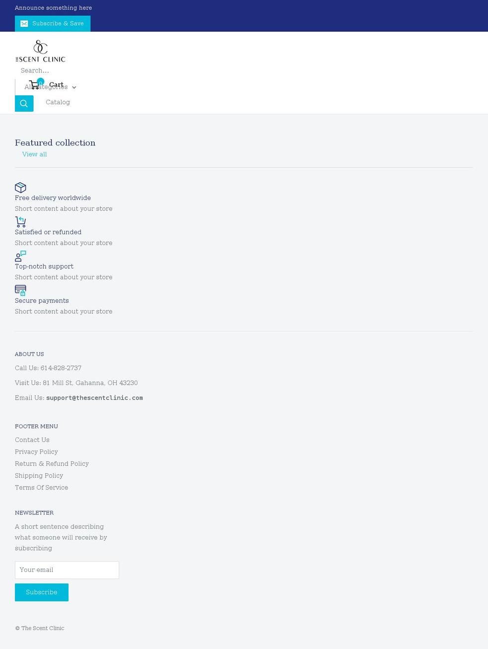 thescentclinic.com shopify website screenshot