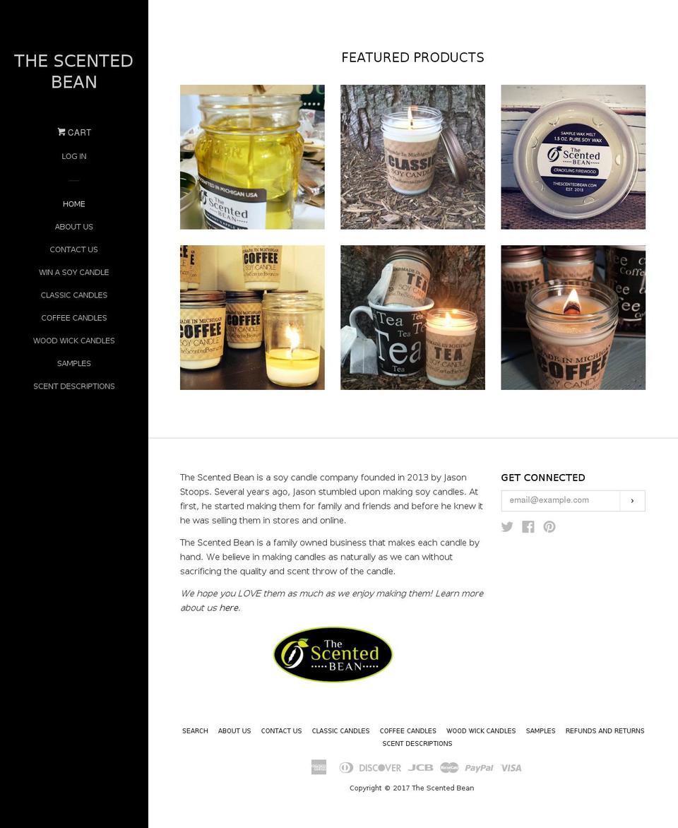 thescentedbean.com shopify website screenshot