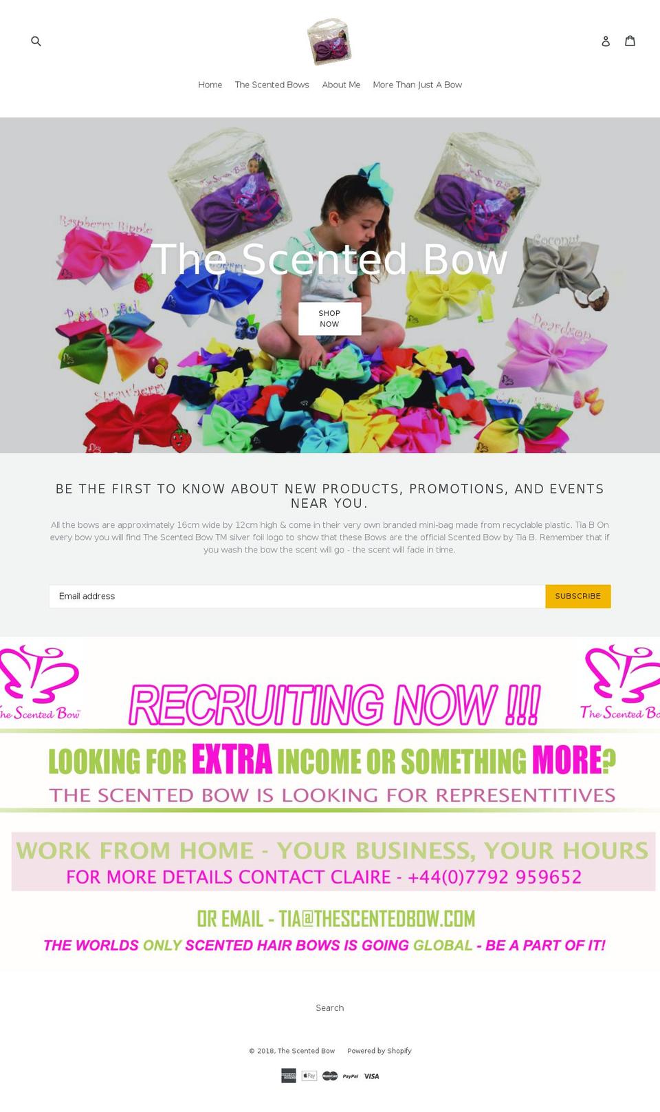 Saffron Shopify theme site example thescentedbowshop.com