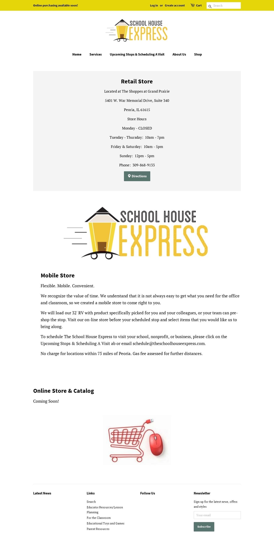 theschoolhouseexpress.com — Shopify storefront screenshot