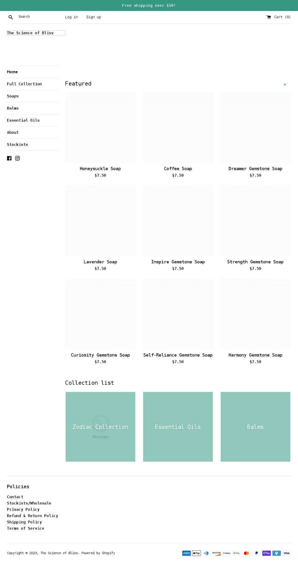 thescienceofbliss.com shopify website screenshot