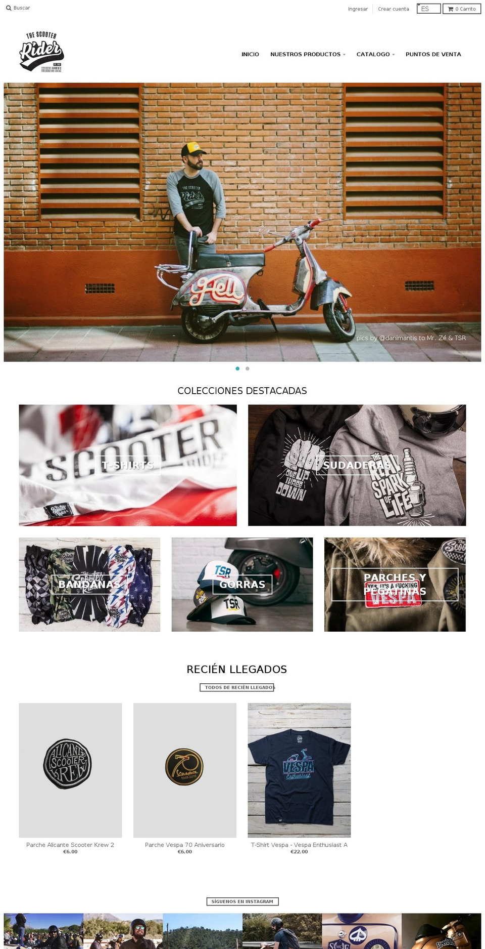 Venue Shopify theme site example thescooterider.com