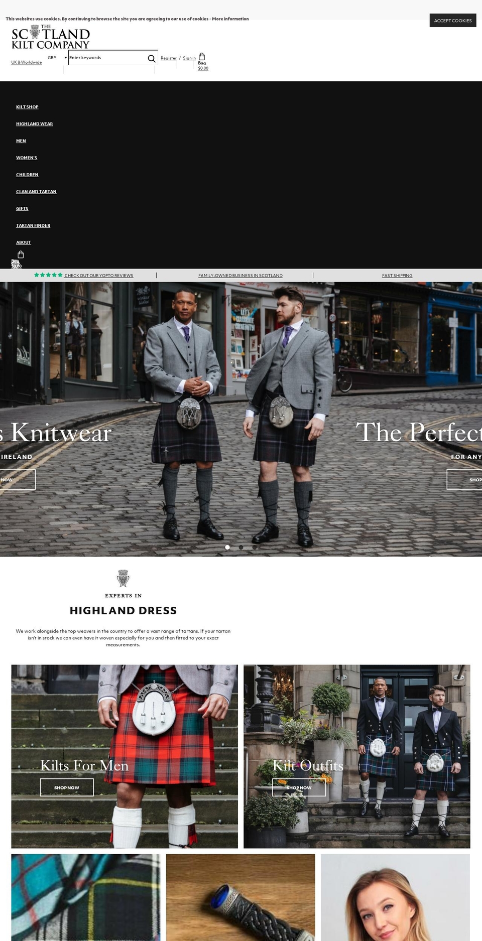 thescotlandkiltcompany.us shopify website screenshot