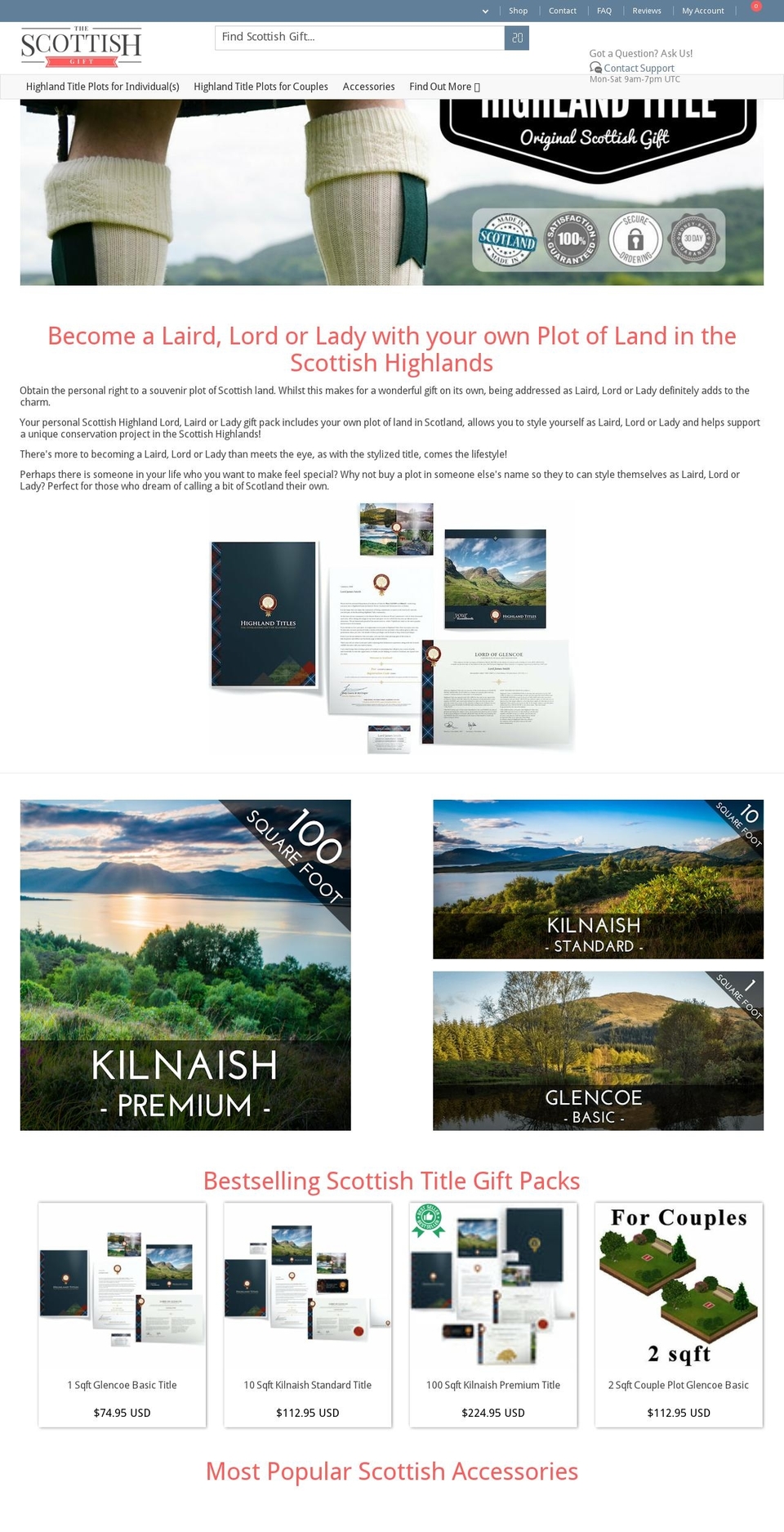 thescottishgift.com shopify website screenshot