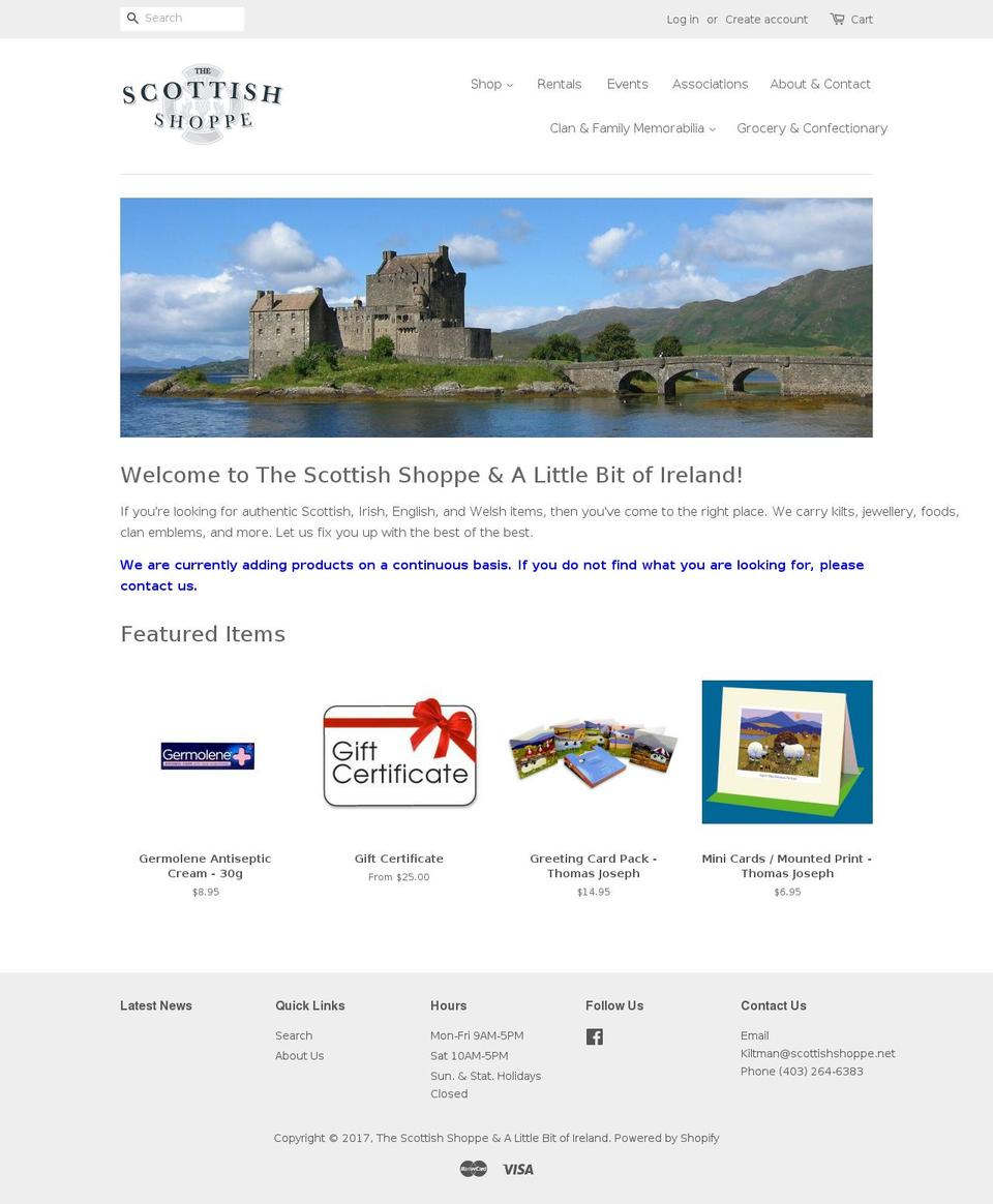 thescottishshoppe.com shopify website screenshot