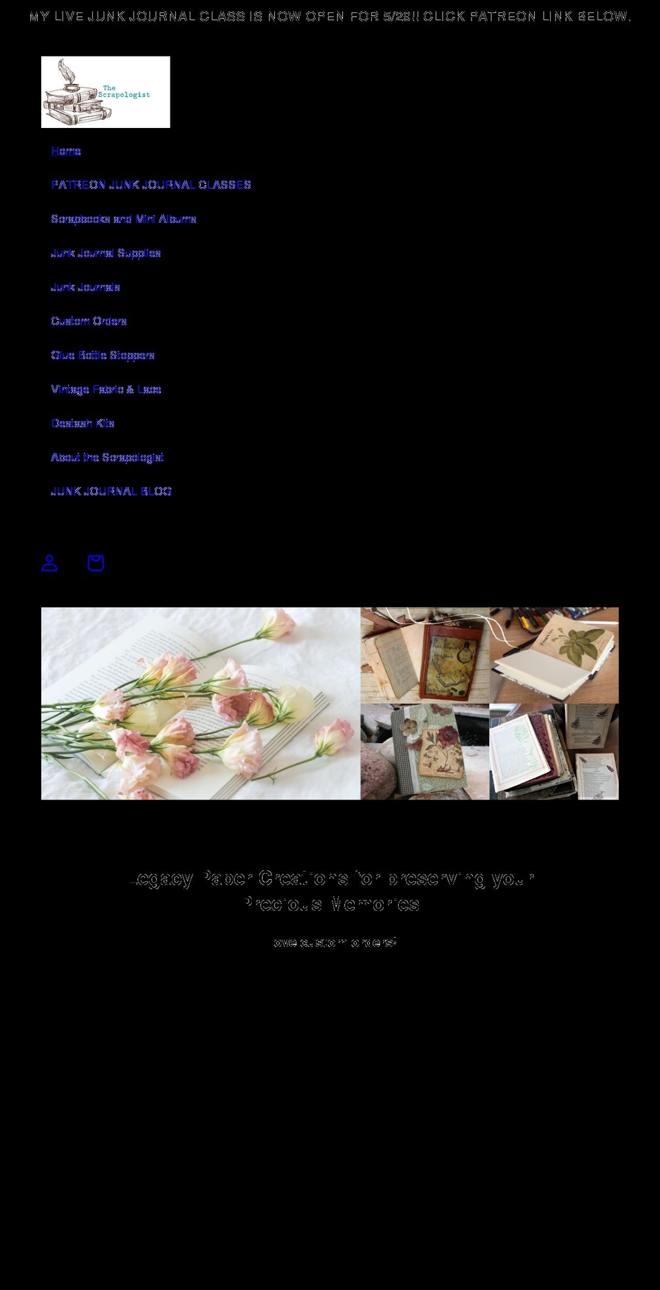 thescrapologist.com shopify website screenshot