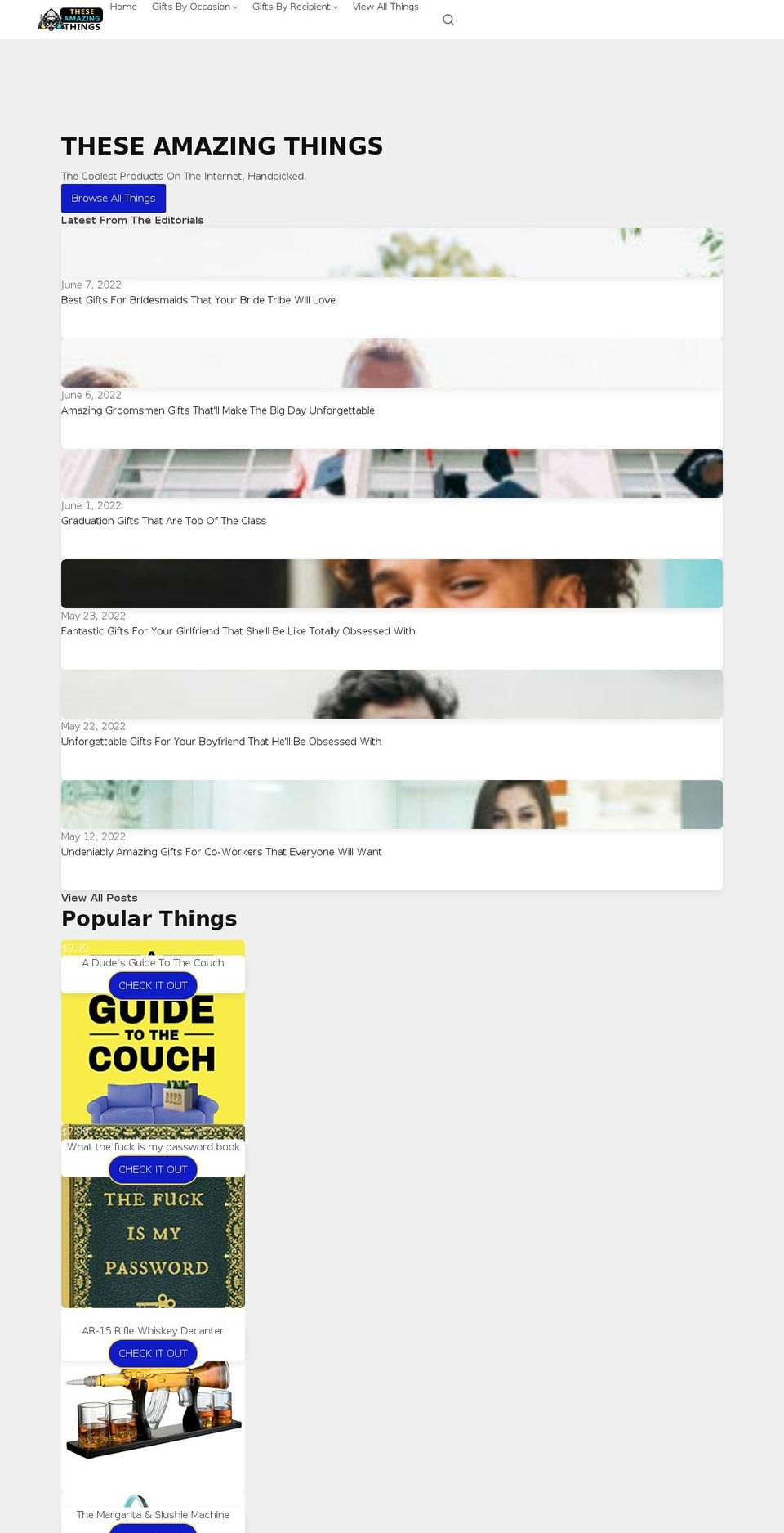 theseamazingthings.com — Shopify storefront screenshot