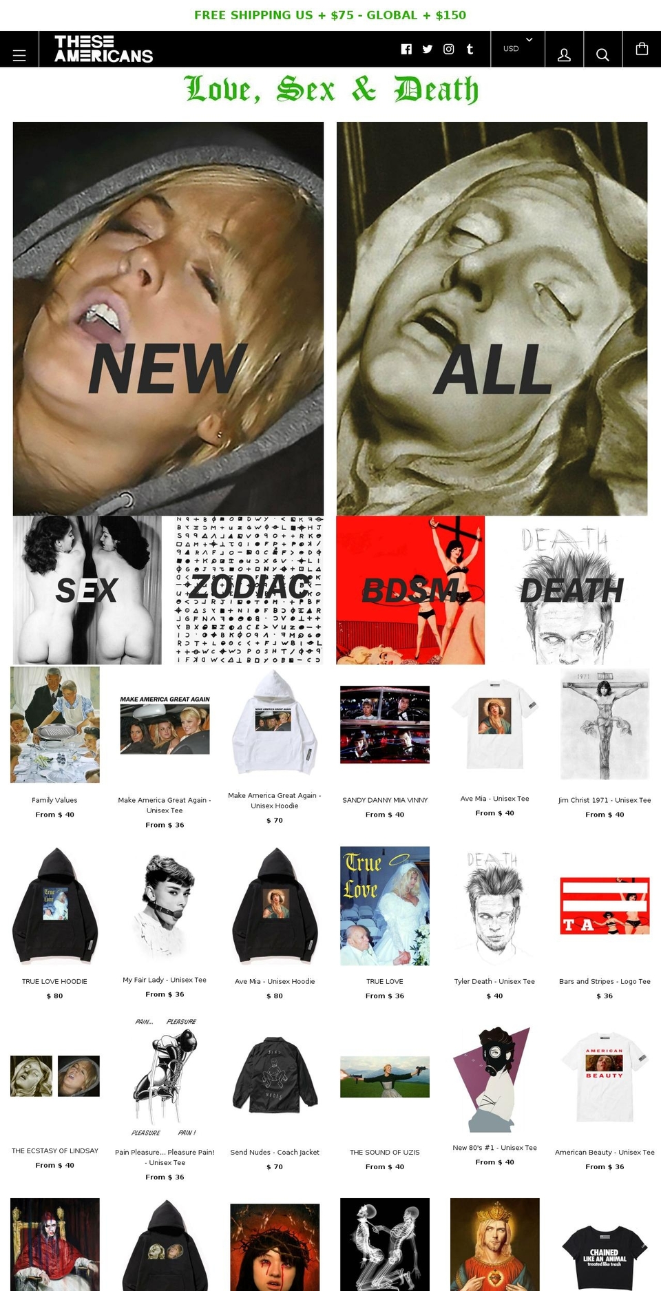 theseamericans.com shopify website screenshot