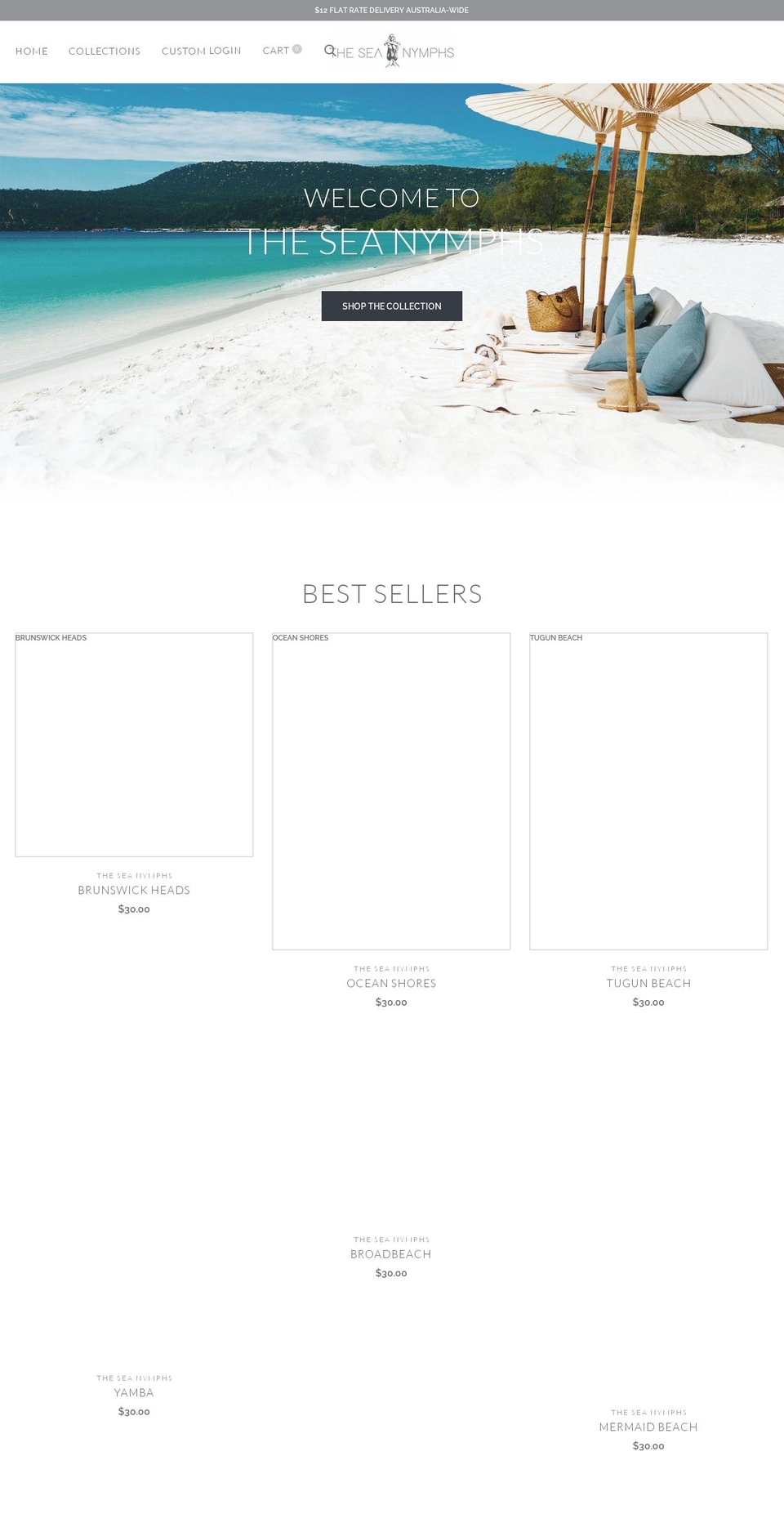 theseanymphs.com shopify website screenshot