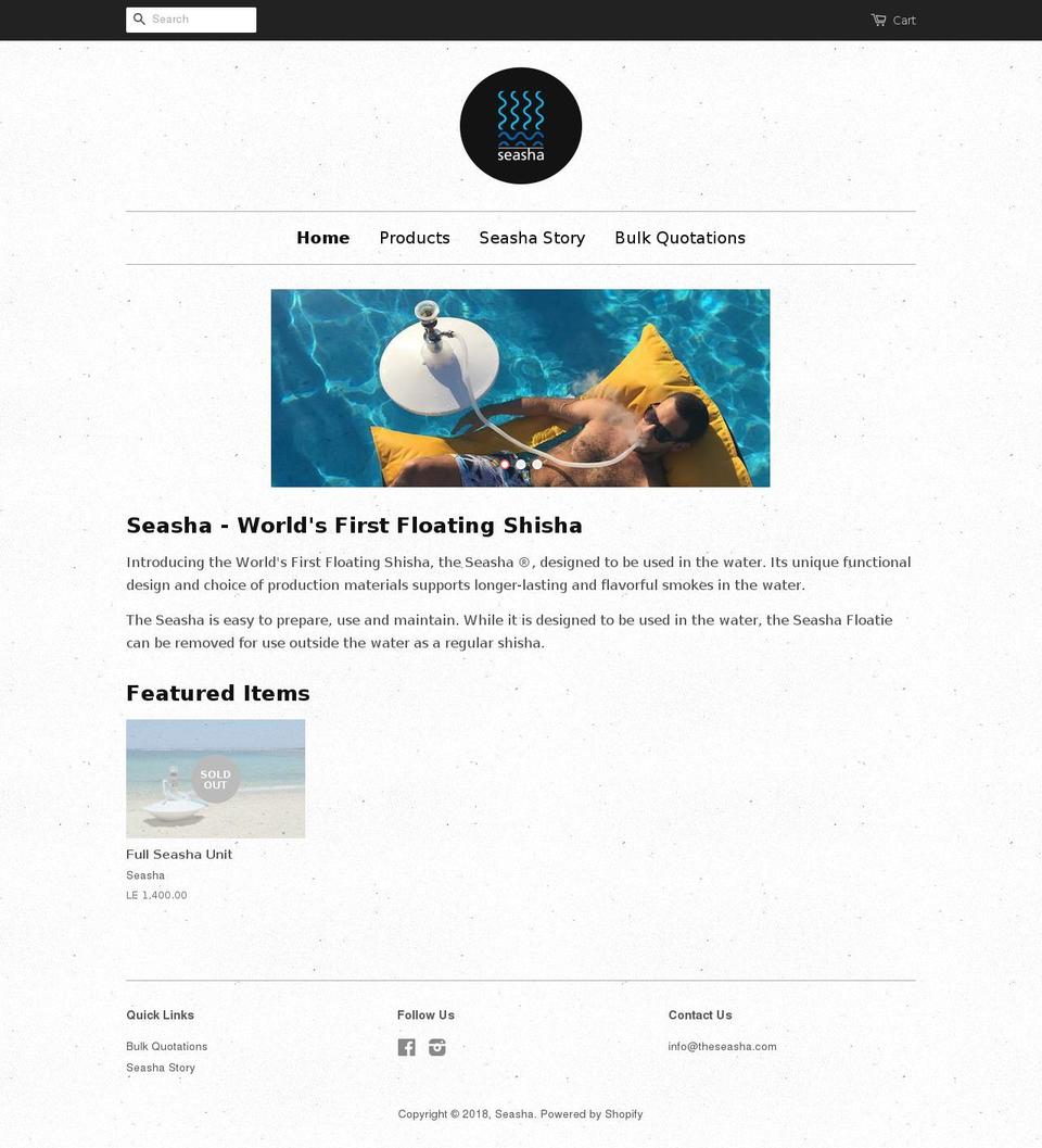 theseasha.com — Shopify storefront screenshot