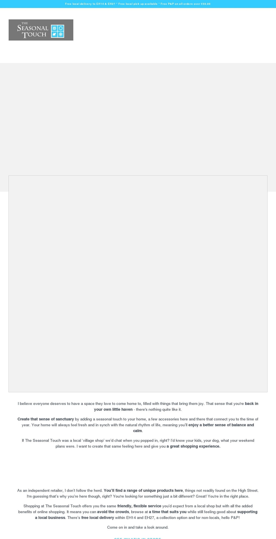 theseasonaltouch.co.uk shopify website screenshot