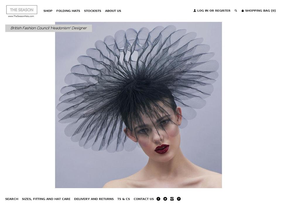 theseasonhats.com shopify website screenshot