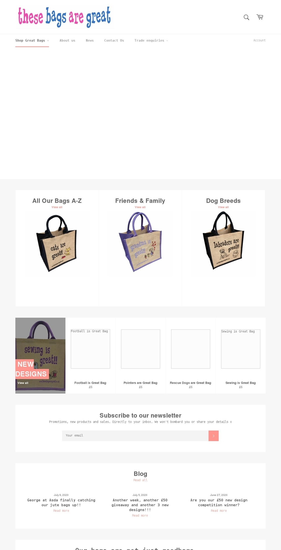 thesebagsaregreat.co.uk shopify website screenshot