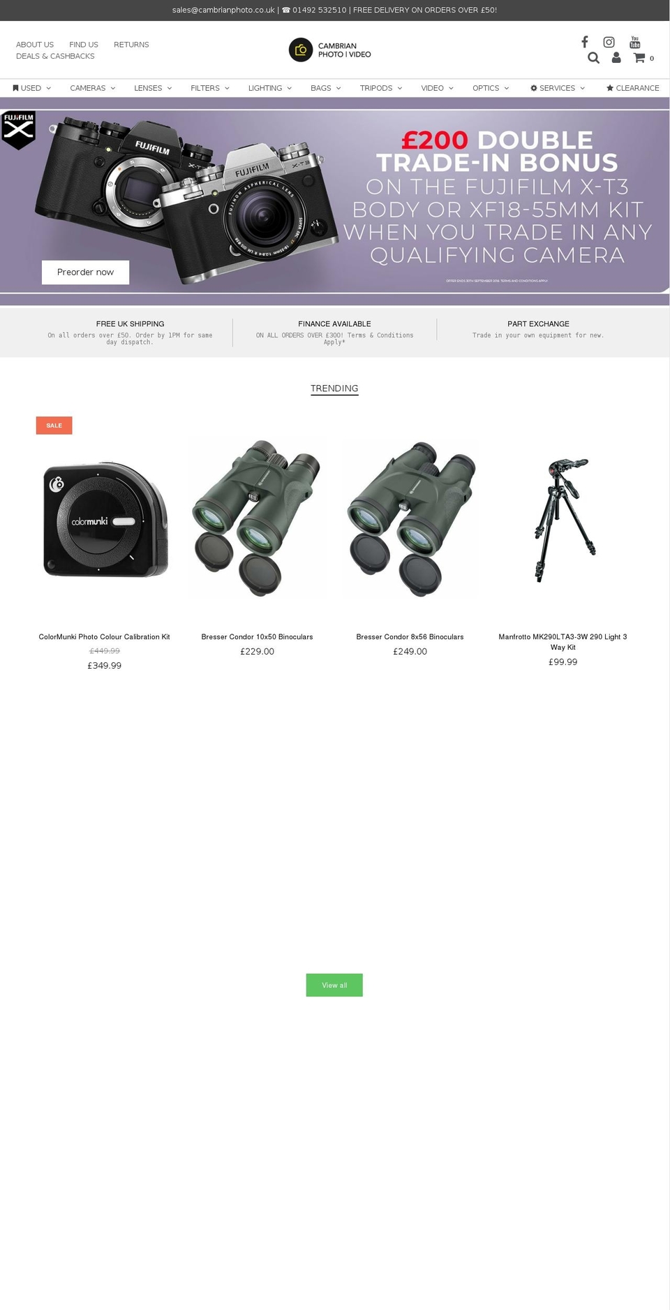 thesecondhandcamerashop.com — Shopify storefront screenshot