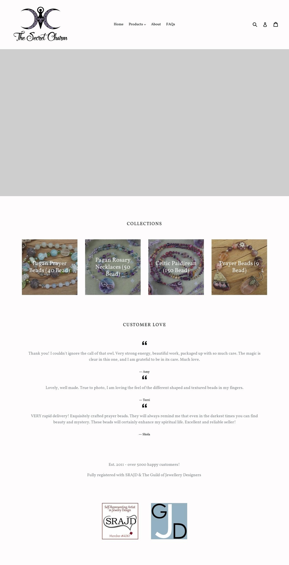 thesecretcharm.co.uk shopify website screenshot