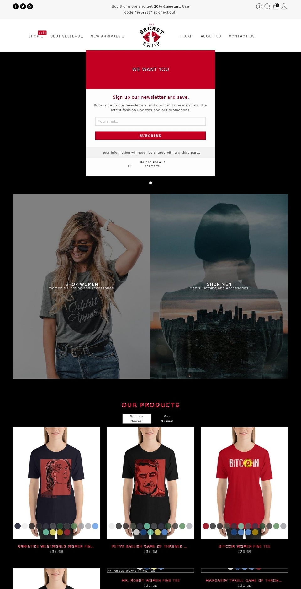 thesecretshop.com — Shopify storefront screenshot