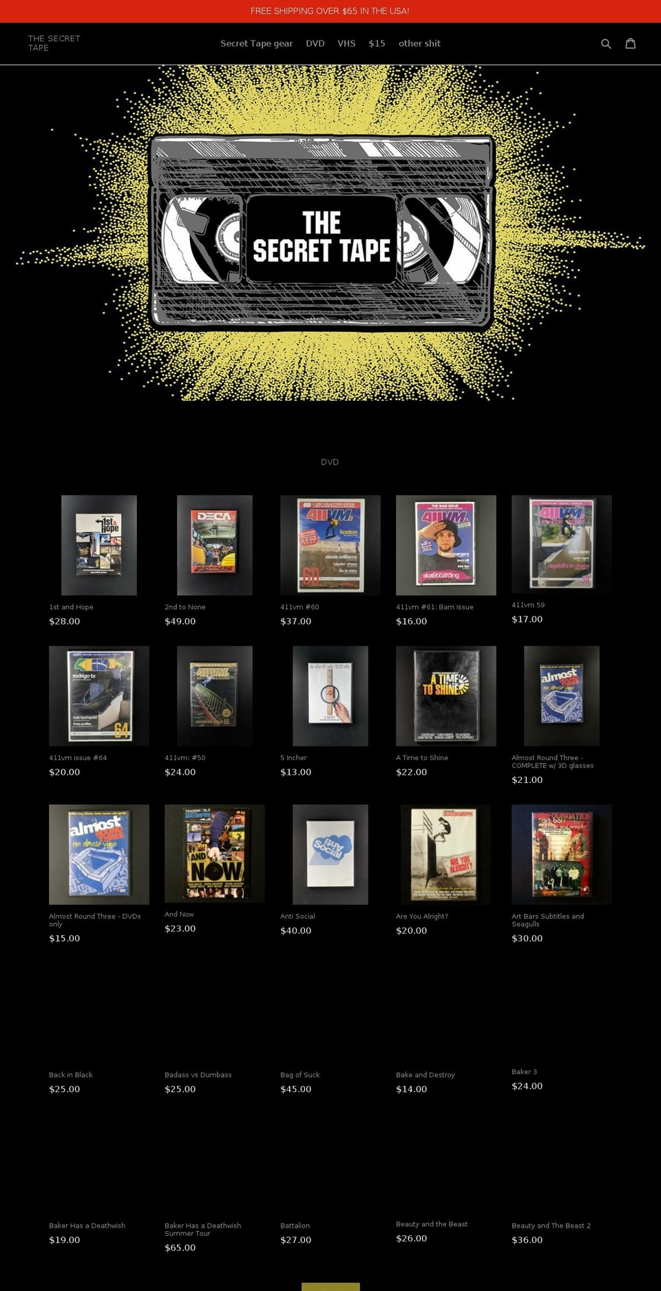 thesecrettape.com shopify website screenshot