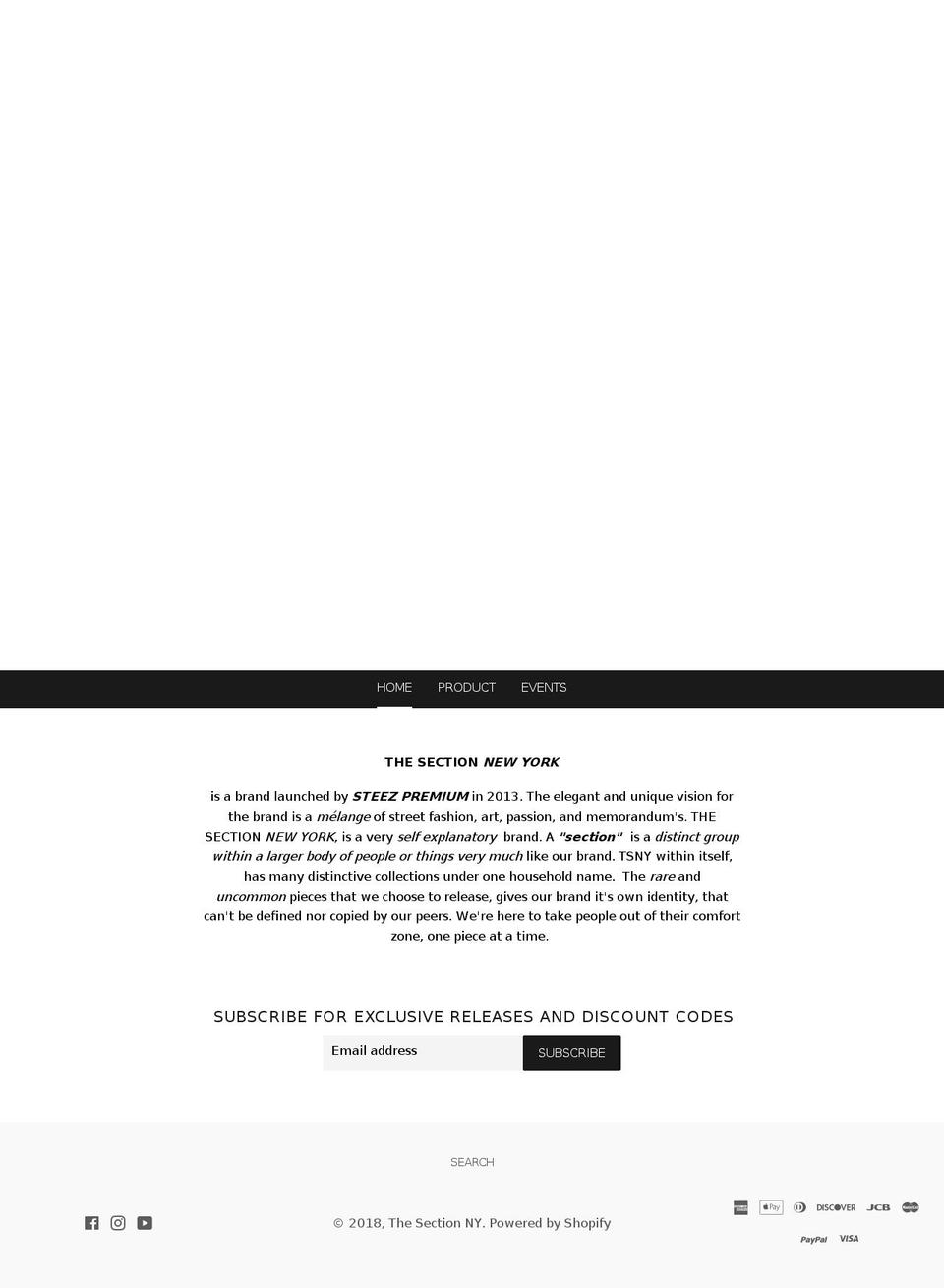 thesectionny.com — Shopify storefront screenshot