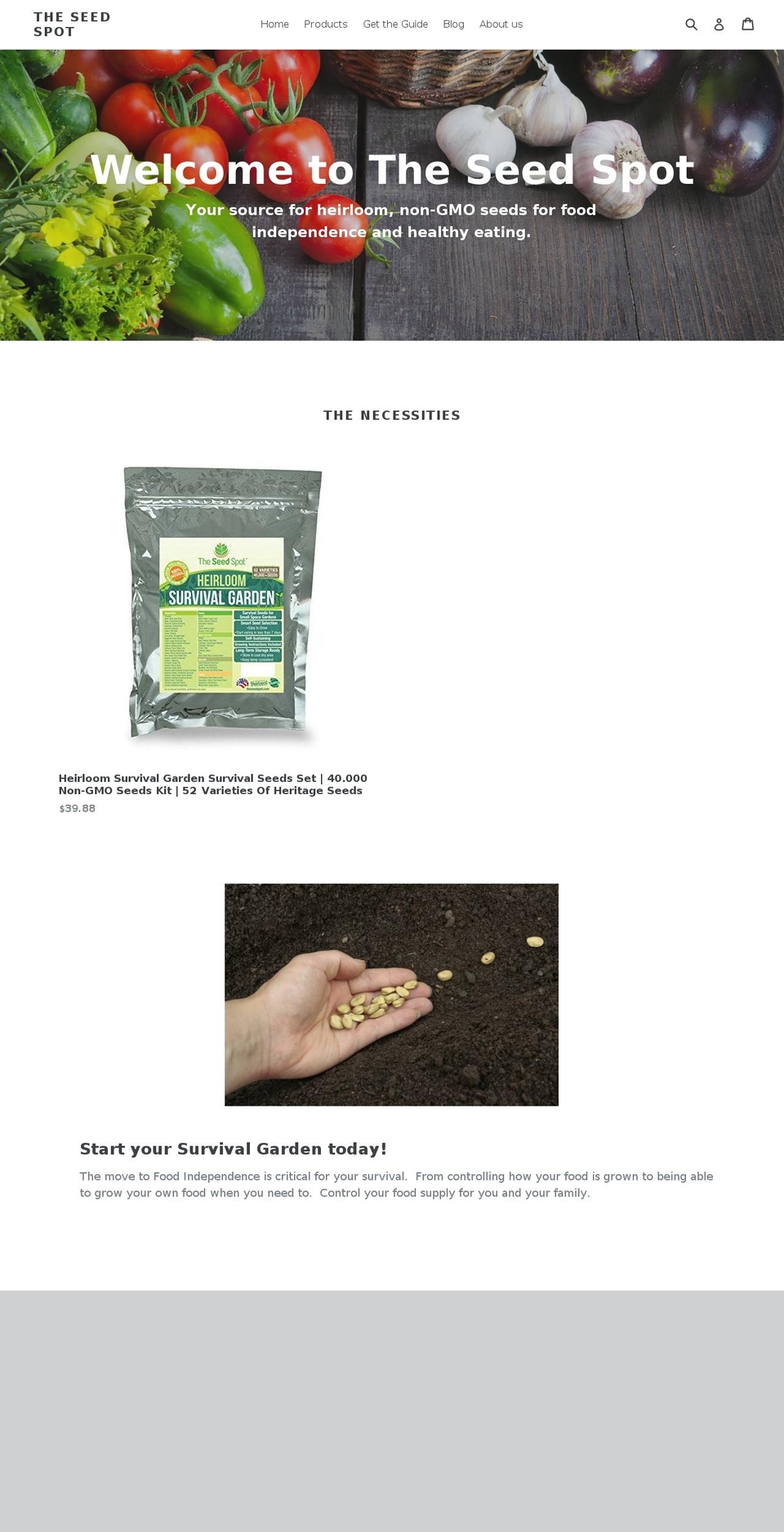 theseedspot.com — Shopify storefront screenshot
